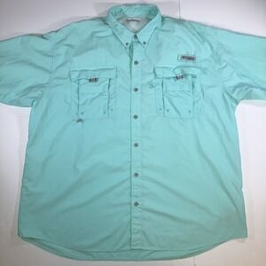 Columbia PFG Shirt Mens XXL Vented Performance Fishing Gear Short Sleeve Flaws